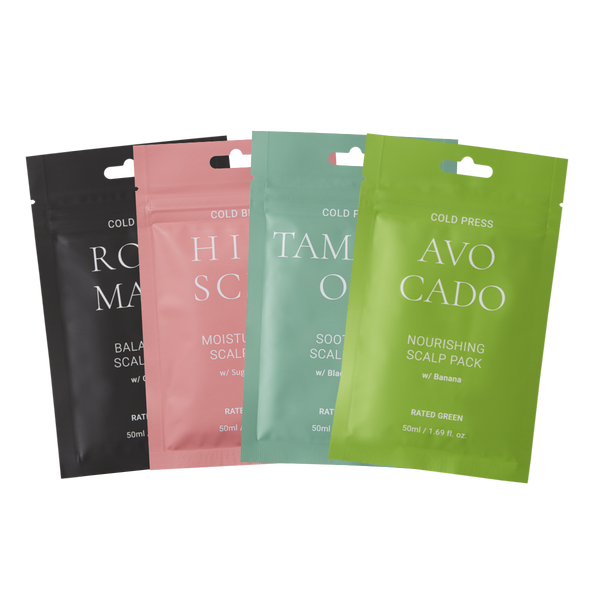 スカルプパック4種セット(アボカド、タマヌ、ハイビスカス、ローズマリー) 50ml×4