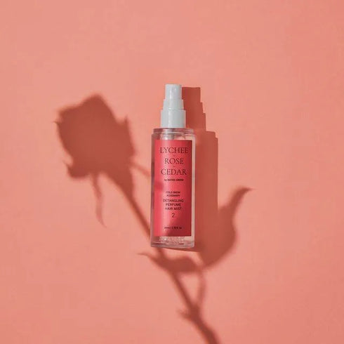 デタングリングパフュームヘアミスト 80mlーライチ、ローズ、シダー