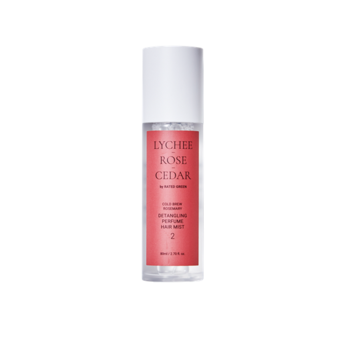 デタングリングパフュームヘアミスト 80mlーライチ、ローズ、シダー